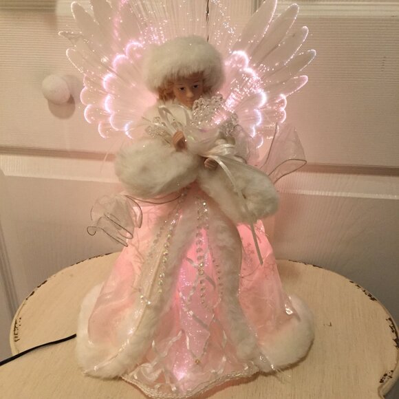12" Target Fiber Optic Angel TREE TOPPER Color Changing Wings BEAUTIFUL & CLEAN! - Picture 3 of 12